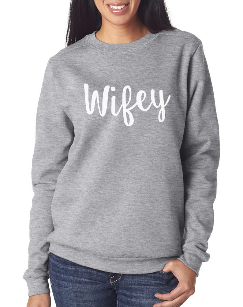 Hotscamp Women's Heather Grey Wifey Sweatshirt - Medium