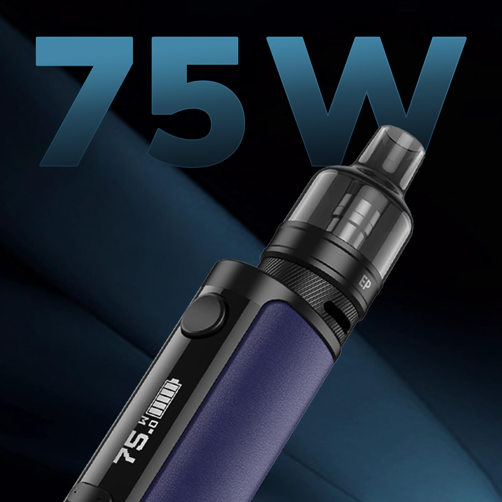 Eleaf iStick i75 Vape Kits 75W 3000mAh 2ml USB-C 2A Schnellladung Vintage Leder E Zigarette nachfüllbar EP Tank ohne Nikotin Blau