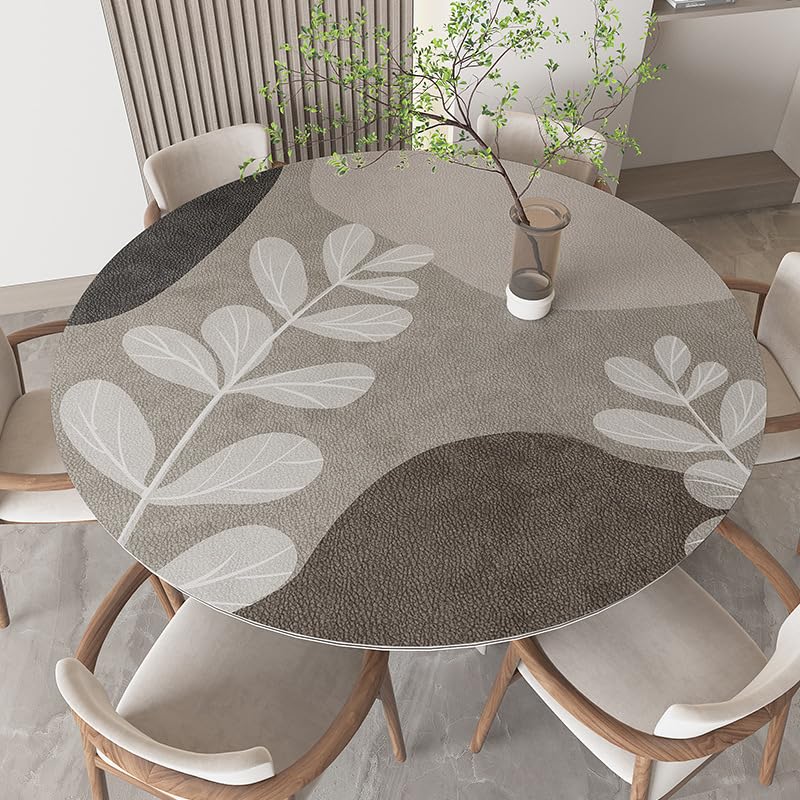 Ruby Lil PU Leather Large Round Table Pad, Waterproof Table Protector Mat Easy Clean for Home Dining Coffee Table Decor,B,50cm(20in)