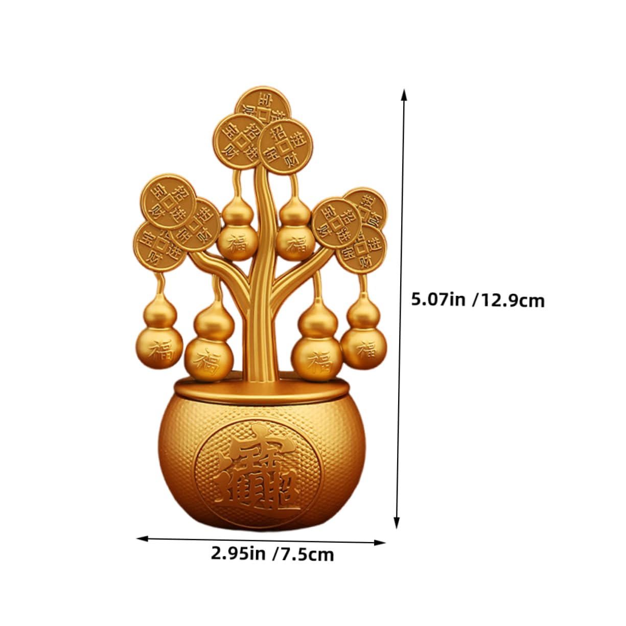 Chinesischer Geldbaum mit Drehfunktion Feng-Shui-Ornament Dekoration für Weinschrank und Eingangsbereich Symbol für Wohlstand und Glück Tischdekoration für Wohnzimmer