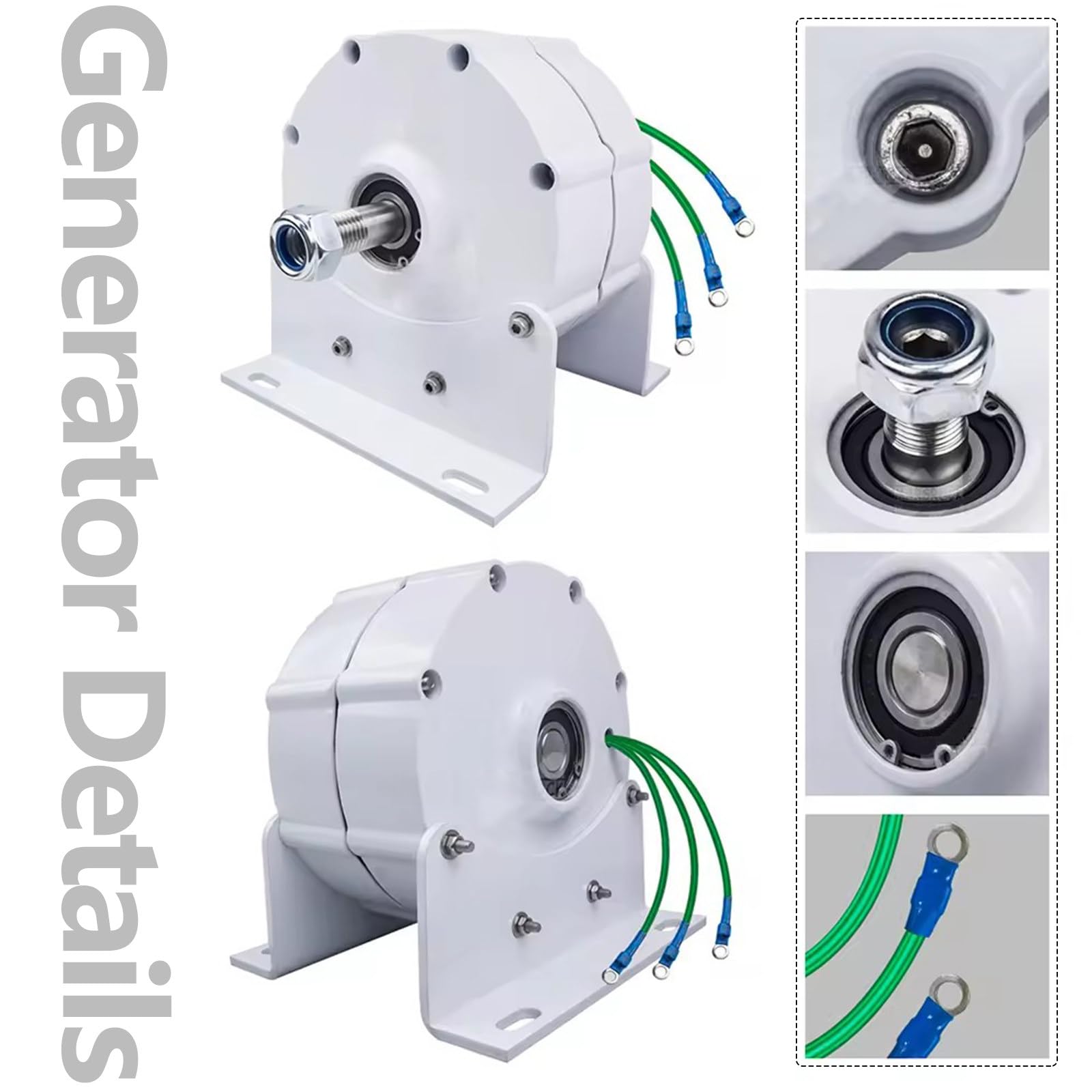 Generador de imán Permanente de 12000 W, trifásico, sin Engranajes, de Bajas revoluciones por Minuto con Base, solución eficiente de energía Libre para Aplicaciones industriales, Fuente de a