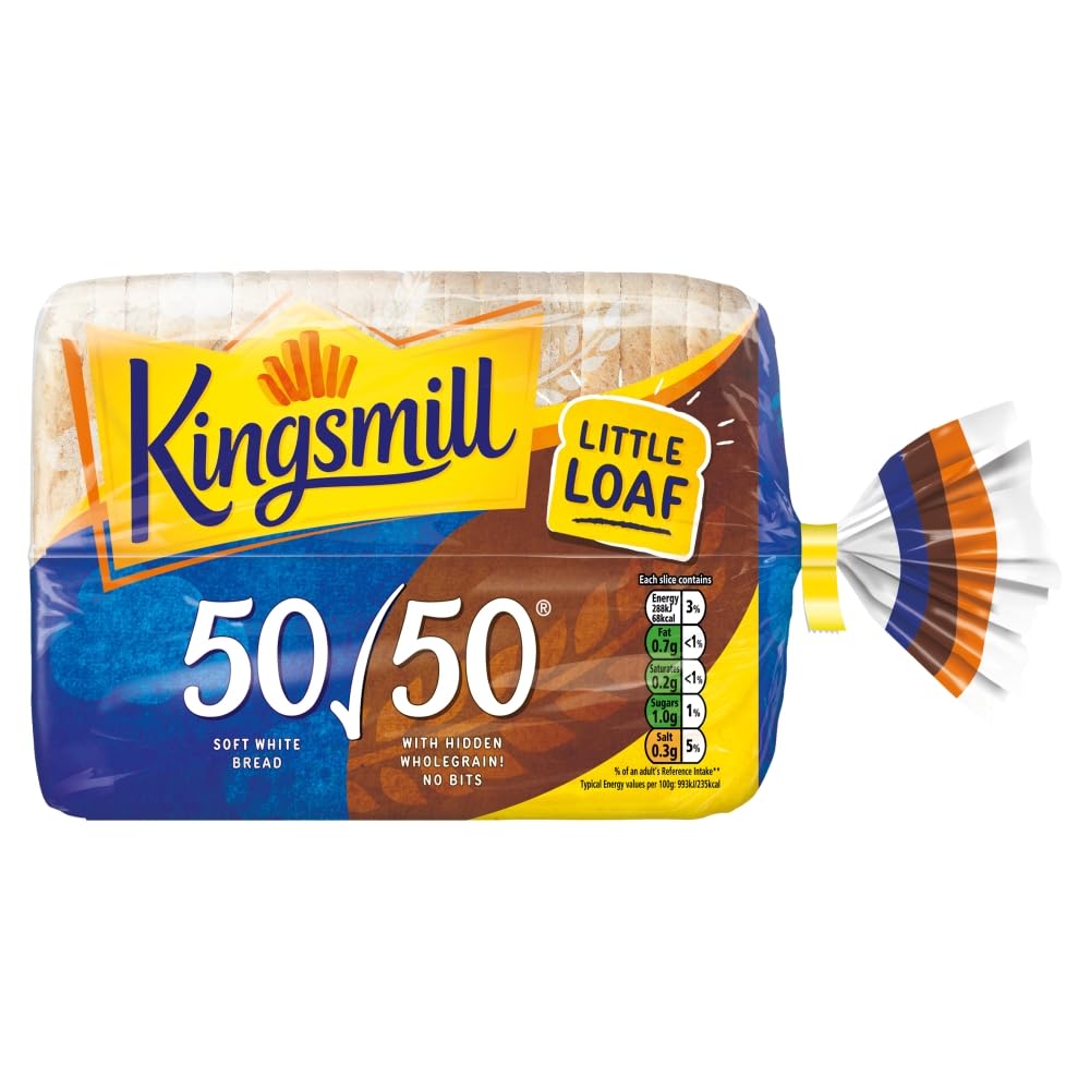 Kingsmill 50/50 Medium Soft White Bread With Hidden Whole Grain, No Bits 400g