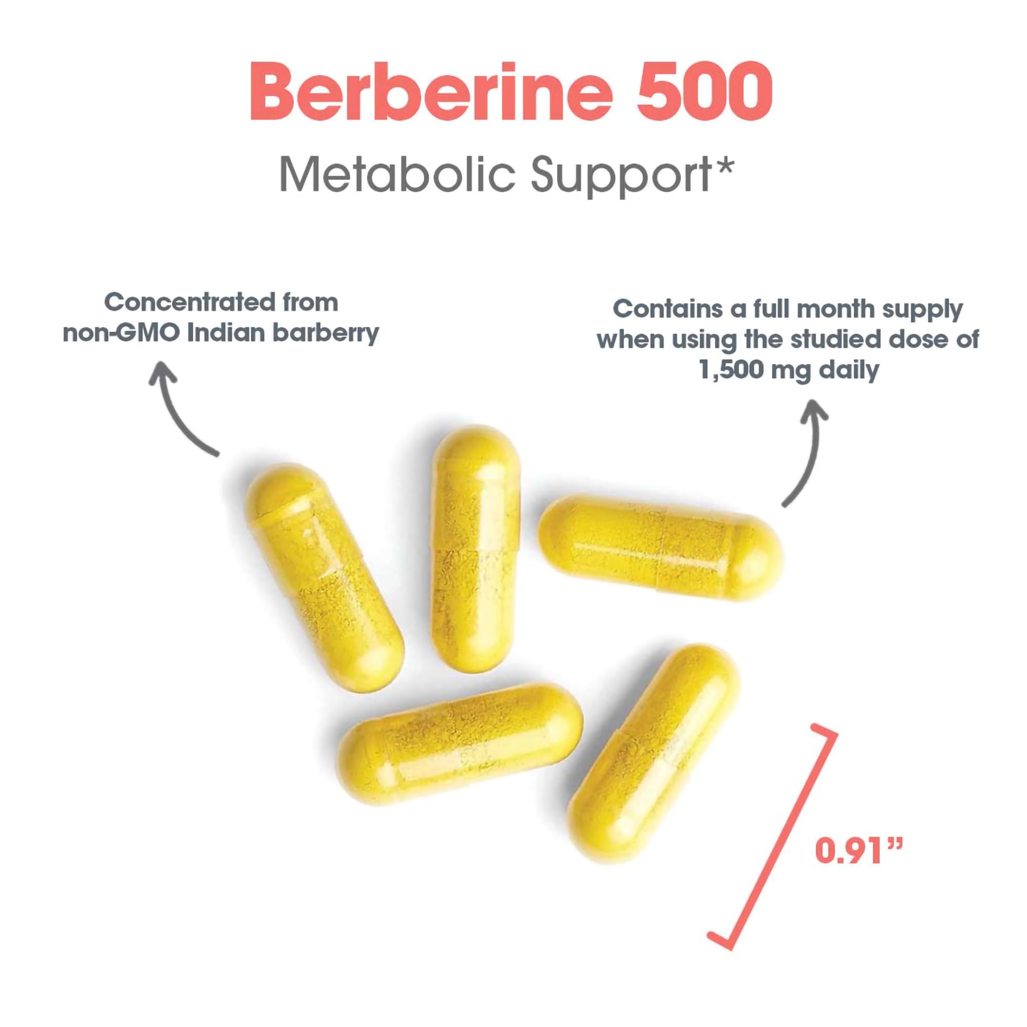 ARG Berberine HCl 500 mg, Non-GMO Botanical Extract, 90 Capsules — Amazon image 6