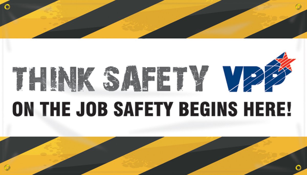 Bâche de sécurité industrielle Accuform MBR478 message Think Safety 4-ft - 2