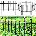Thealyn Metal Decorative Garden Fence 22" Wide x 18" High (5 Panels, Total Length 9.17 feet), Metal Border Folding Fence, Landscape Fencing for Flower Bed, Yard, Animal Barrier