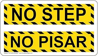 ComplianceSigns.com No Step English - Spanish Label Decal, 7x4 in. Vinyl for Industrial Notices
