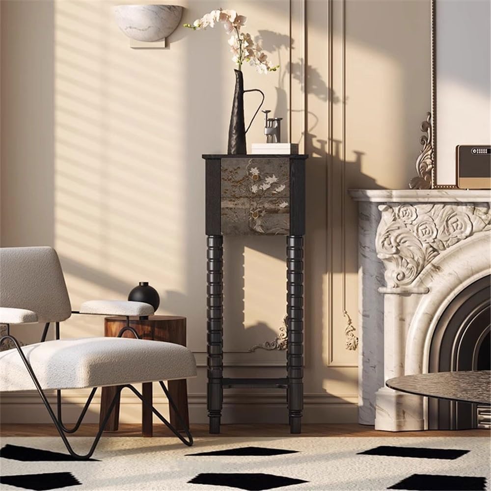 盆栽ベース ダブル引き出し ハイレッグ 植物ディスプレイスタンド