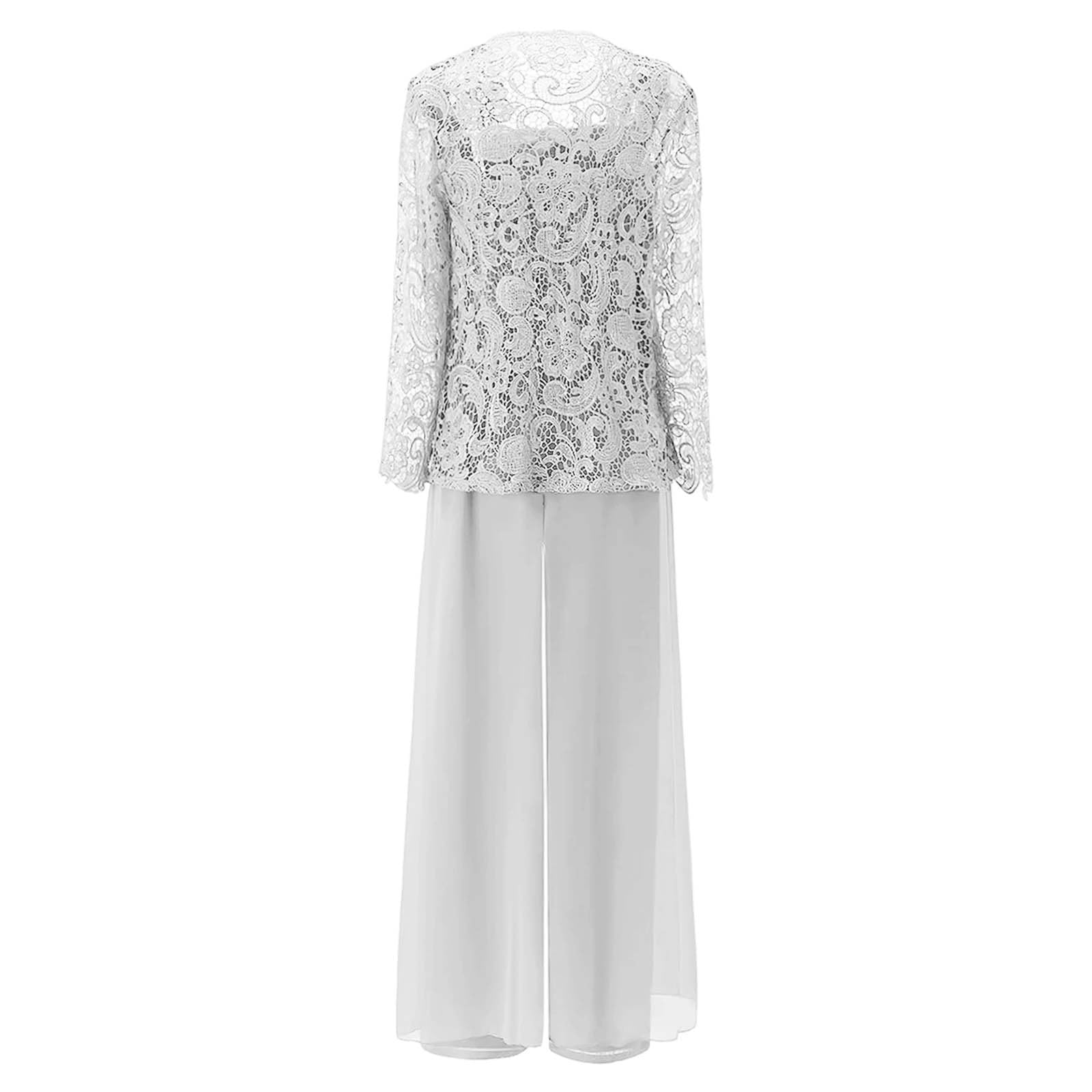 Elegante cardigan in pizzo Abito da sera a tre pezzi per elegante chiffon trasparente della sposa con design a strati e sofisticato
