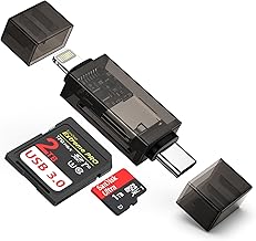GAEF Latest 2 in 1 SD Card Reader, iPhone Type-C & Lightning SD/TF Conversion Adapter, Dual-Role, MFi Certified, Compatible with Both iPhone and Android, High-Speed Data Transfer, No Setup Required