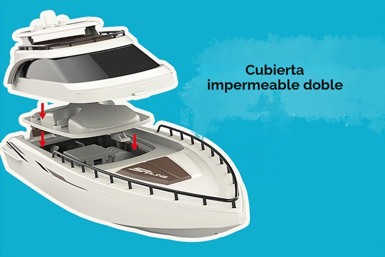 Barco eléctrico teledirigido de 4 Canales, 15 km/h, Modelo de Barco para Adultos