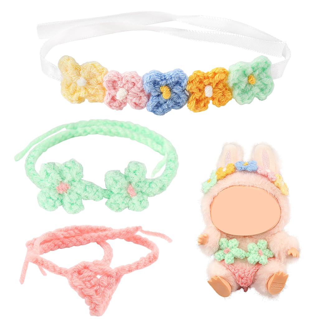 FIDWALL Handmade Outfits for 15-17cm Dolls (No Doll), Bunny-Inspired and Tropical Skirt Styles