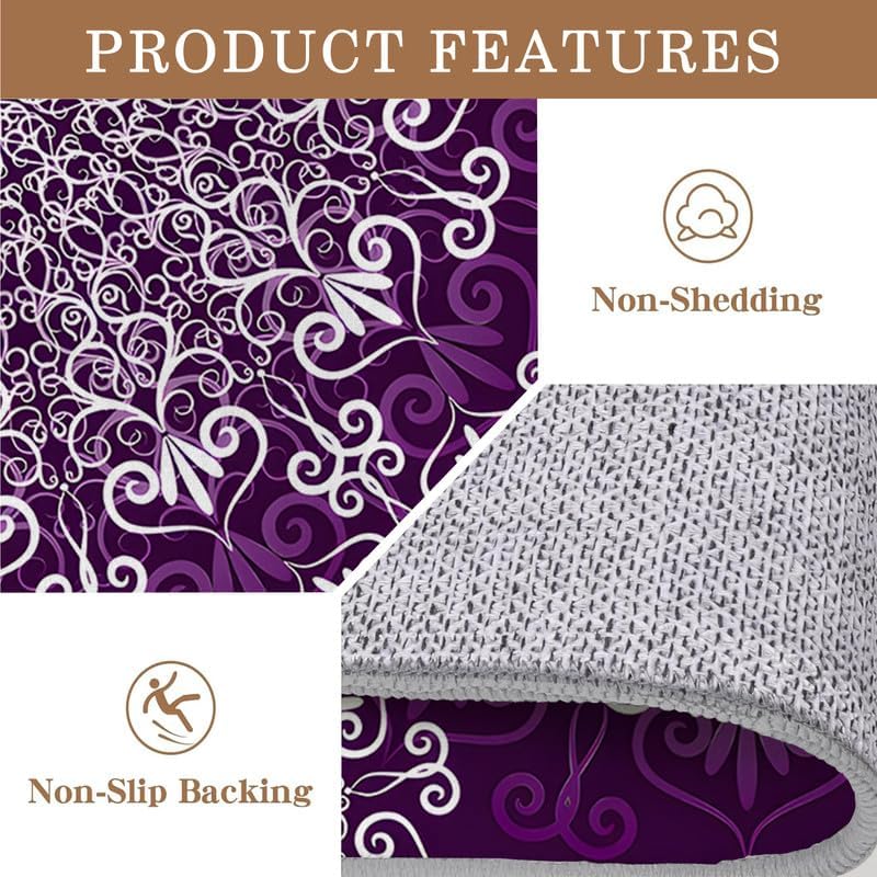 Miniatura 6 de BZRNGD - Alfombra lavable de 5 x 8 pulgadas, con estampado bohemio, suave, antideslizante, para interiores, comedor, sala de juegos, oficina,