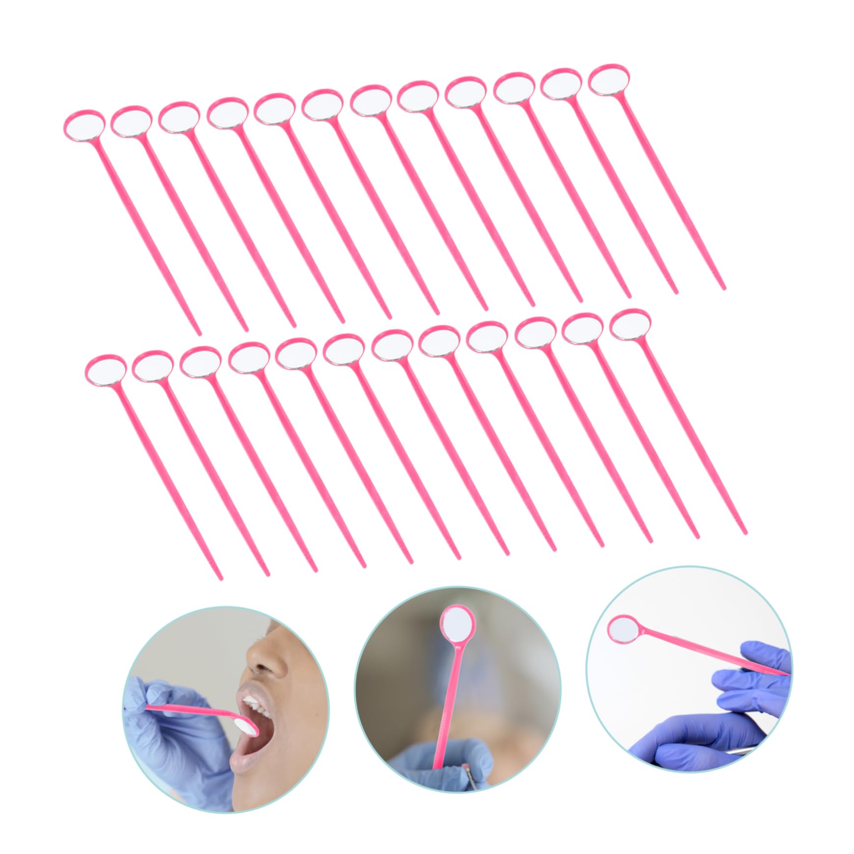 ULTECHNOVO 72pezzi Specchietti Dentali Usa Pratici Per Ispezione Orale Per Professionisti e Personale Colore Rosa