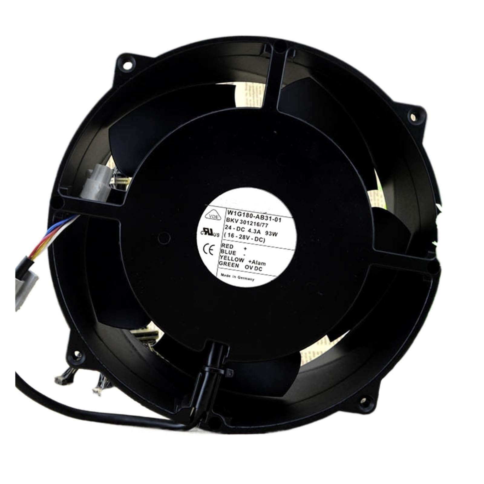 FSBNMNXPQ Cooling Fan W1G180-AB31-01 DC 24V 4.3A 93W 5180RPM 20cm 20070 200 * 200 * 70mm 2-Wire