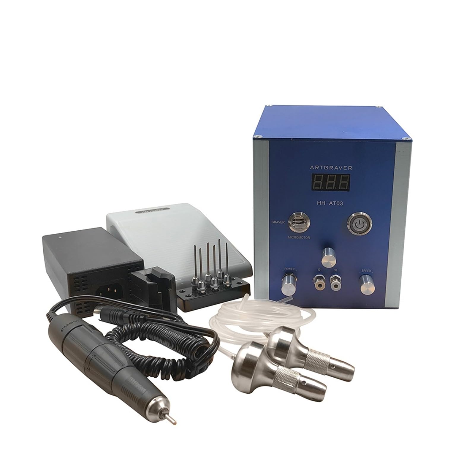 LNHHG AT03 Art Graver Pneumatic Engraving Tools Jewelry Engraving Machine Graver Machine Graver And moto(Blu)