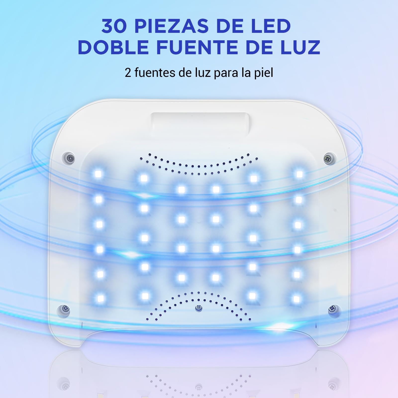 Lámpara UV inalámbrica recargable para uñas de gel, lámpara LED para uñas decorada con diamantes de imitación brillantes para el hogar/salón de uñas (brillante diamante y blanco)