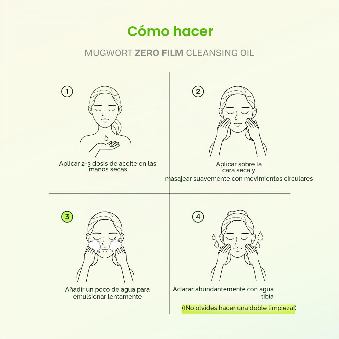 Orien Mugwort Zero Film - Aceite limpiador de 6.76 onzas líquidas, 200 ml, maquillaje diario, eliminación de puntos negros, sin obstrucción de poros
