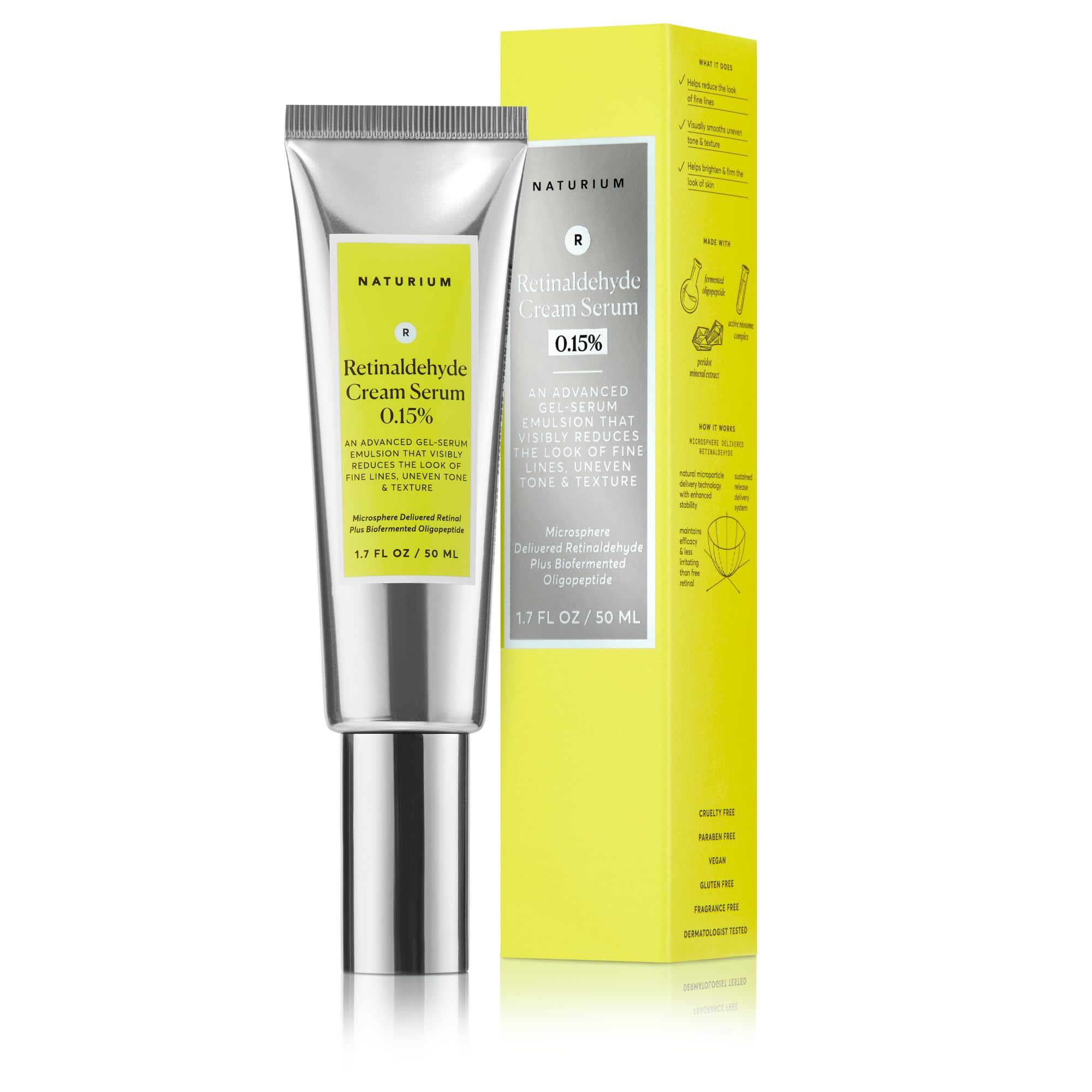 Naturium Retinaldehyde Cream Serum 0.15%, Advanced Anti-Aging & Smoothing Potent Face & Skin Care, 1.7 oz 1.70 Fl Oz (0.15%)