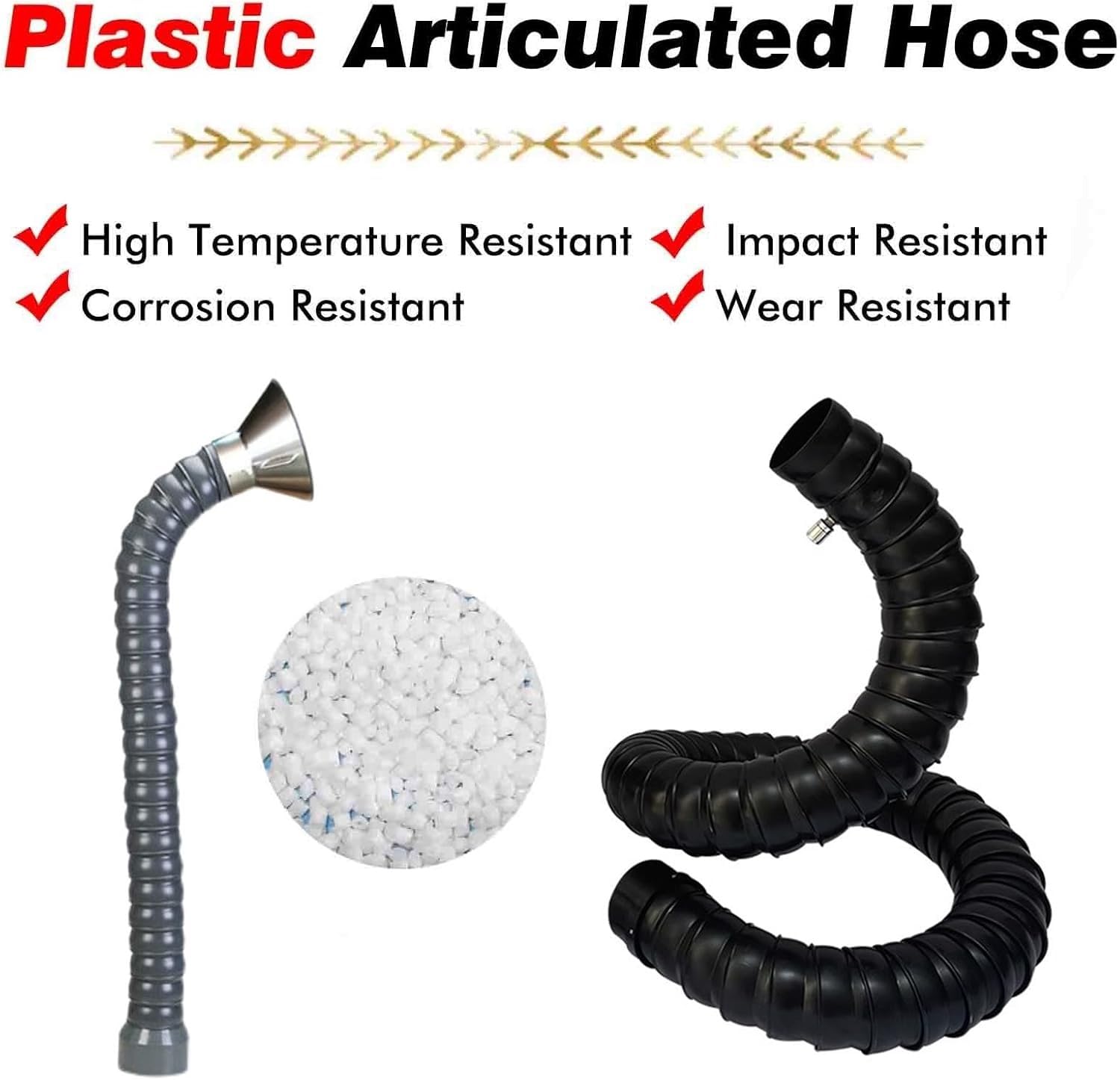 Manguera de escape de humo, brazo de recogida aislado para colector de polvo, 2 m de longitud, 45 mm de diámetro, solución de filtración de aire resistente