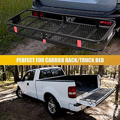 Car Cargo Carrier Bag, 20 Cubic Feet Waterproof Hitch Bag with 6 Reinforced Straps Suitable for All Vehicle with Basket Hitch Mount (152x61x61cm, Black)