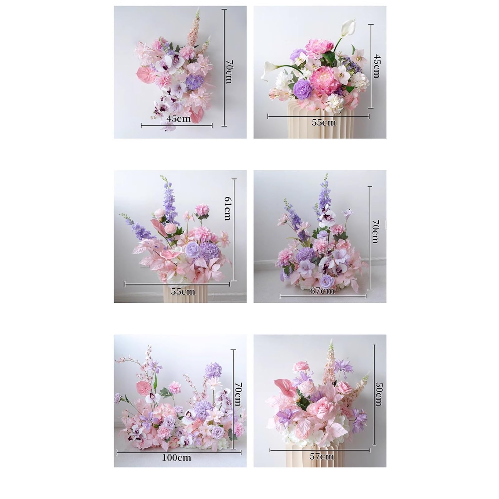 Rosa Hochzeitsdeko-Blumenkugel-Set – 3D-handgefertigte Kunstblumen | Hochzeitsbühnenhintergrund, Outdoor-Aktivitäten, Foto-Requisiten, Heimdekoration