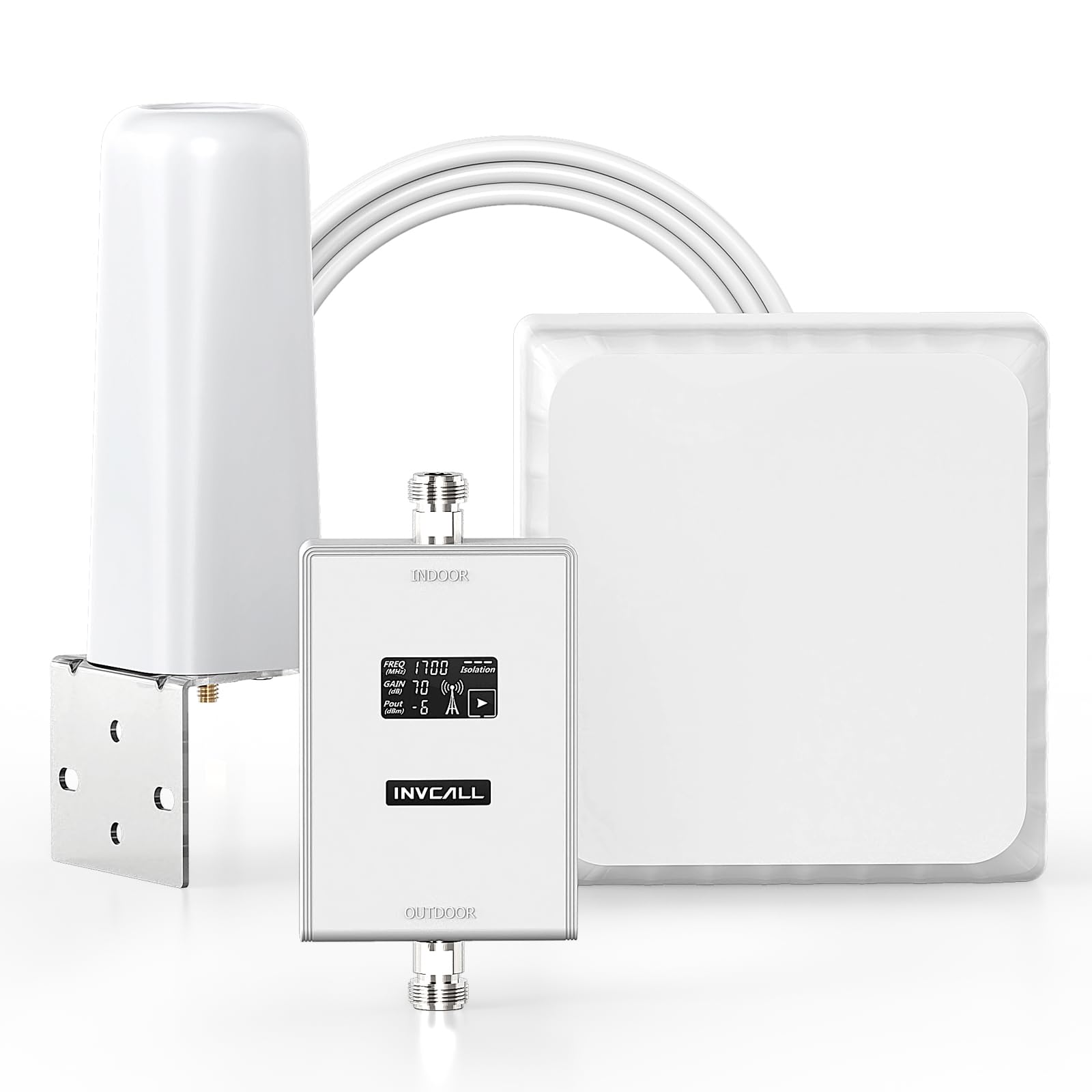 Cell Phone Signal Booster for Home Office | Boosts 4G LTE & 3G for Verizon, AT&T & Sprint | Cell Phone Booster Band 2/4/25 | 70dB Dual Band Cellular