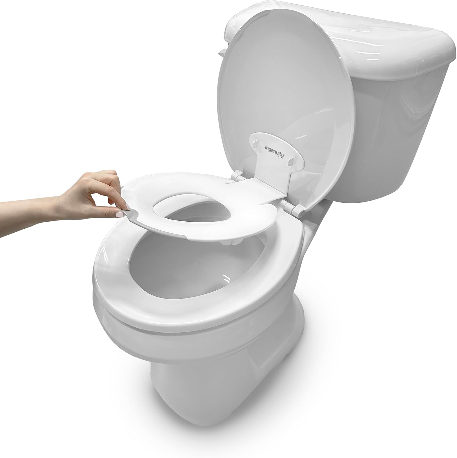 Ingenuity: ity by Ingenuity Flip & Sit Potty Seat (White) – Easy to Set Up & Remove Potty Training Seat That Attaches to Adult Toilet-Seat,(Pack of 4)