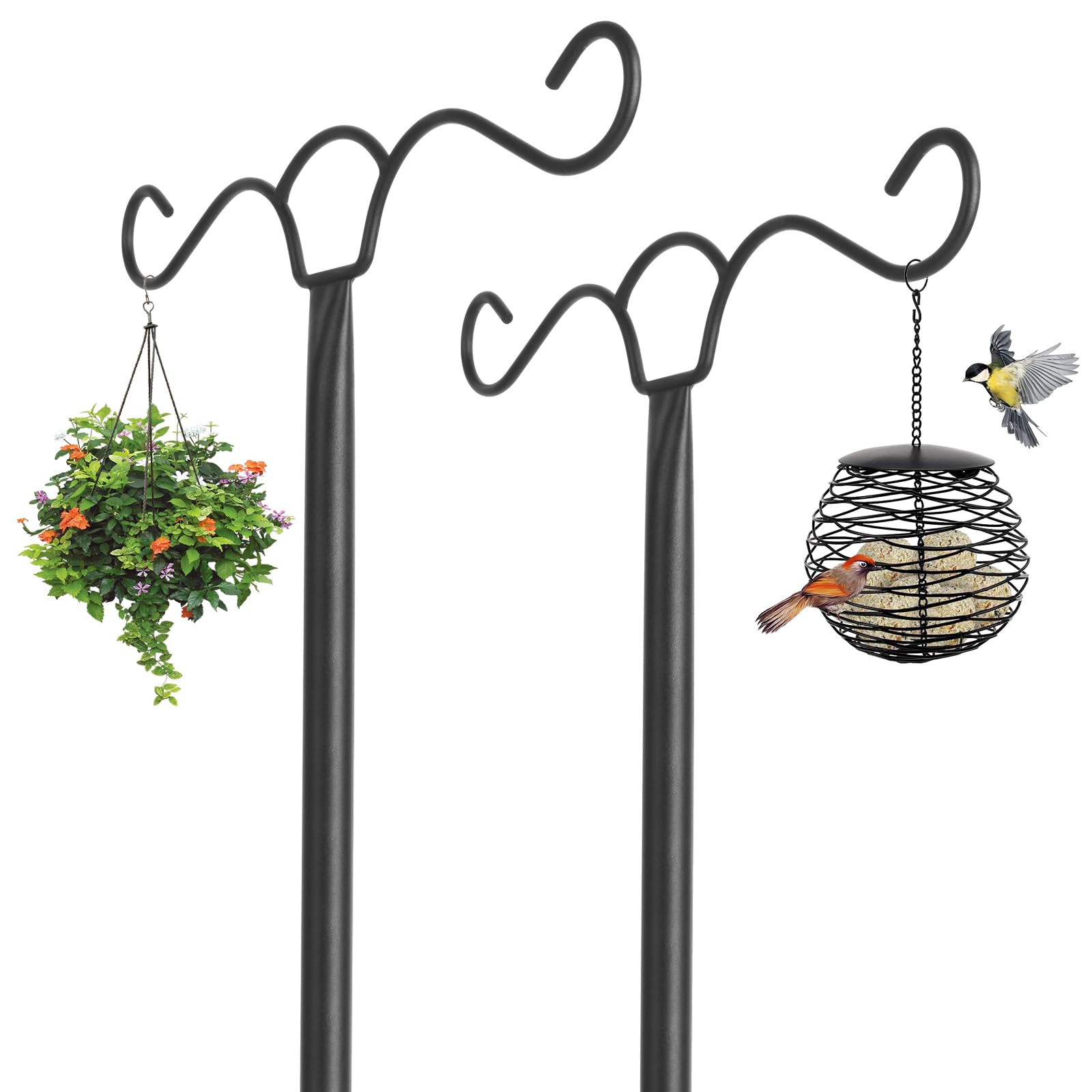 Poteau Mangeoire Oiseaux Réglable - Support Métal Hauteur 193 Cm Pour Jardin, Terrasse, Balcon | Idéal Pour Station Météo Et Anti-écureuils
