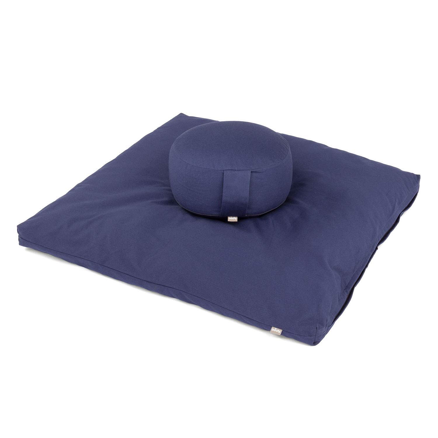 Bodhi Rondo Kit de méditation Eco avec coussin de méditation et zabuton, Bleu foncé (épeautre)