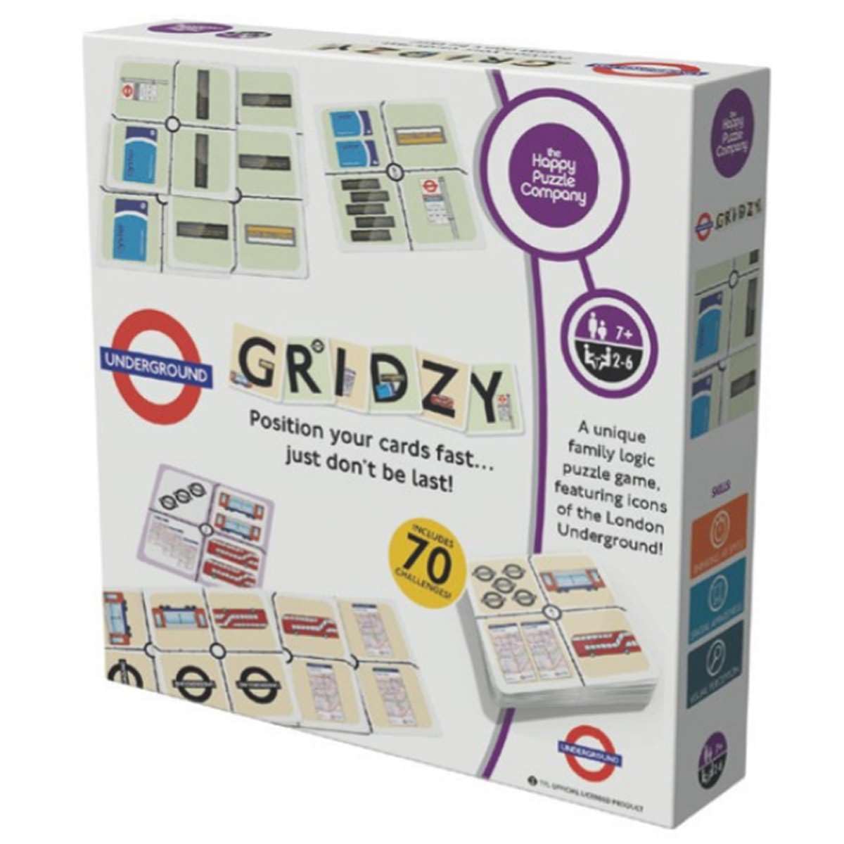 The Happy Puzzle Company- Underground Gridzy. With the Transport for London logo. Friends and Family Board Game Night - Adults & Kids Smart Games Ages 7+