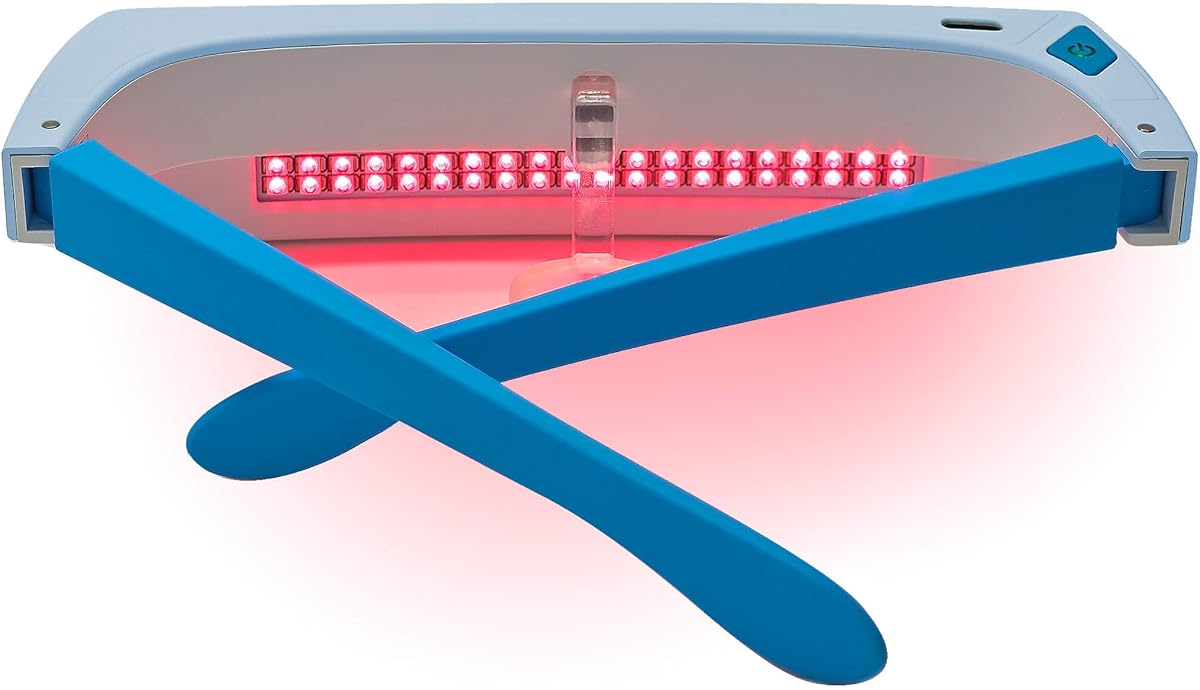 Red Light Therapy Glasses 670nm - Supports Eye Comfort & Visual Wellness, Wearable Red Light Therapy Glasses - UV-Free LED Light, Helps Relieve Eye Fatigue (Red Light)