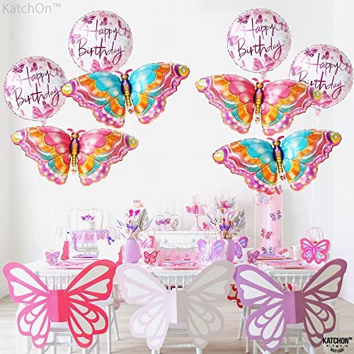 Katchon, Happy Birthday Balloon And Butterfly Balloon - 39 Inch, Pack Of 8 Butterfly Balloons For Birthday Party | Butterfly Birthday Decorations | Fairy Party Decorations | Happy Birthday Decorations #TOP1