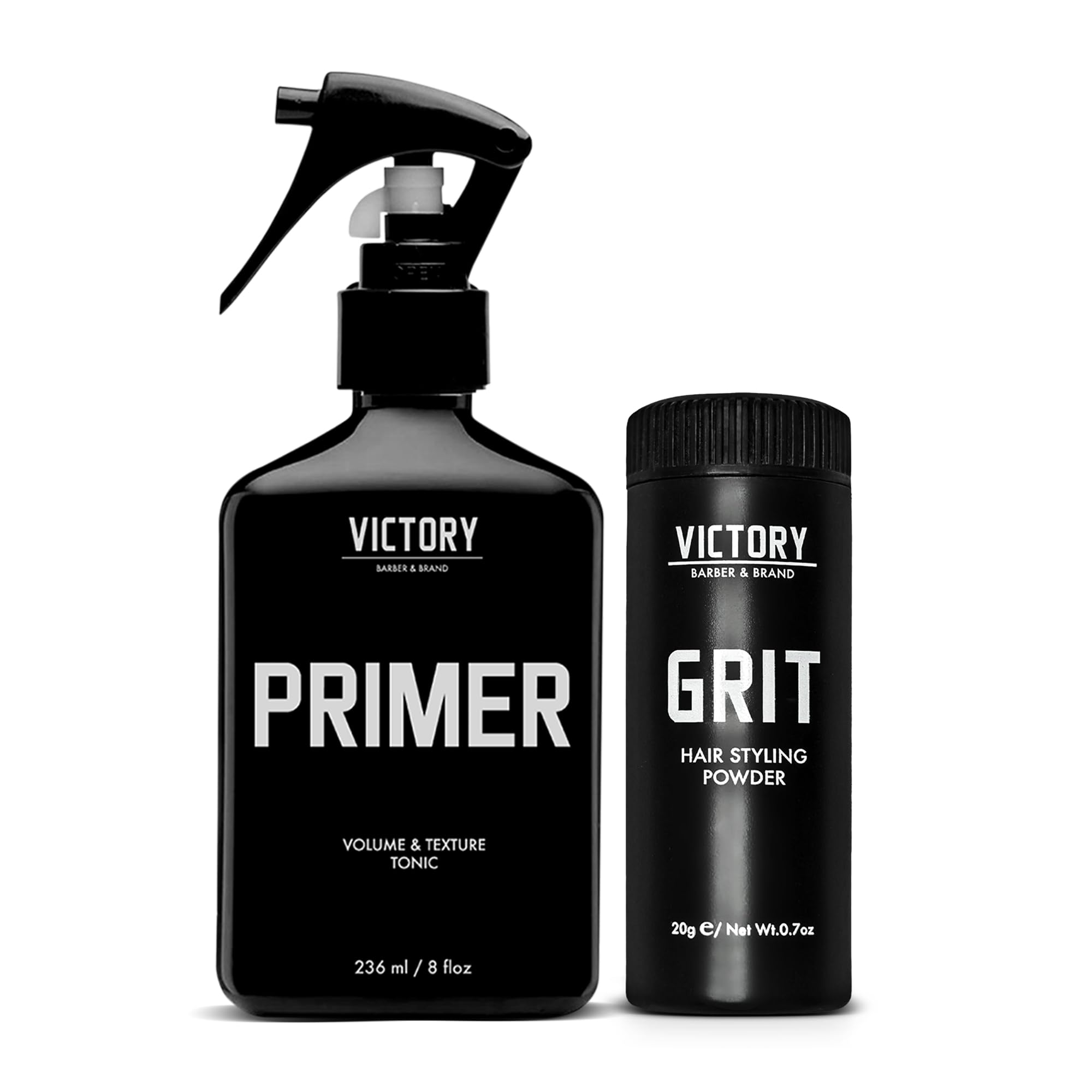 Victory Barber Brand Primer and Grit Bundle Sea Salt Spray for Mens Hair and Mens Hair Styling Powder