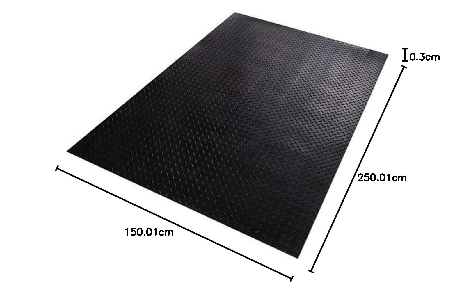 Floordirekt | Paillasson Caoutchouc | Tapis Isolant Antidérapant Antichoc | Effet Tôle larmée | Épaisseur 3 mm | 150 x 250 cm