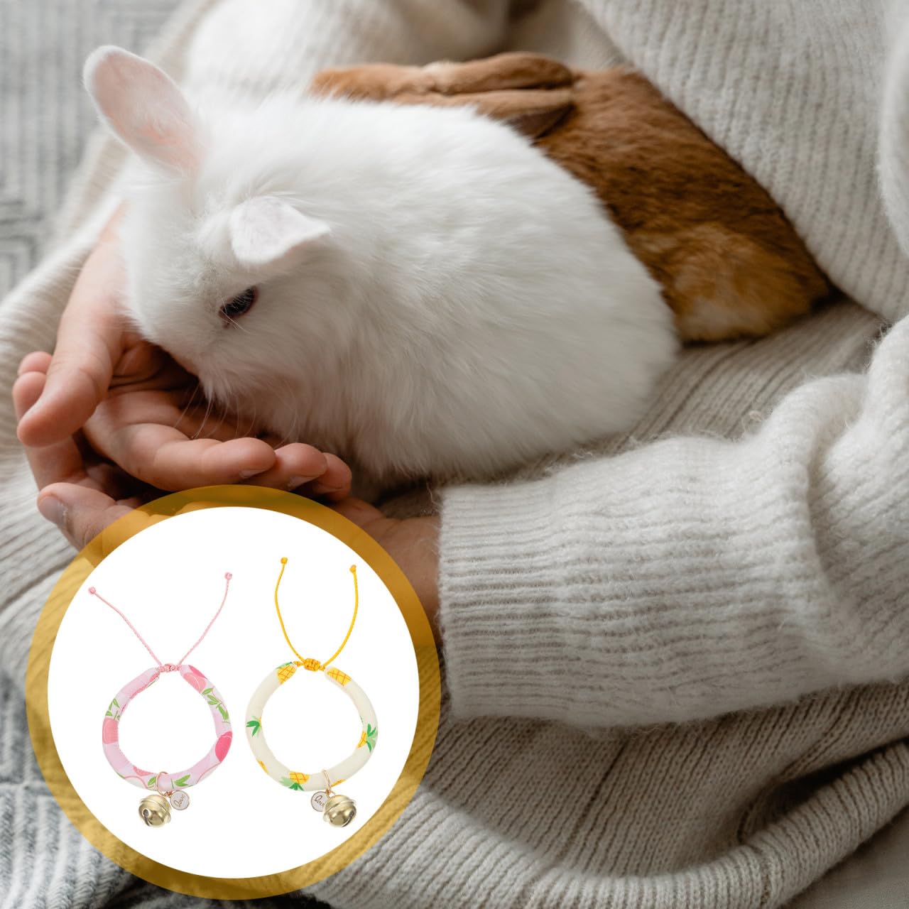 Kisangel 6piezas Collar Ajustable para Mascotas Diseño De Conejo y Patrón De Frutas Collar De Seguridad para Gatos y Conejos Llamador Estilo Chic y Atractivos