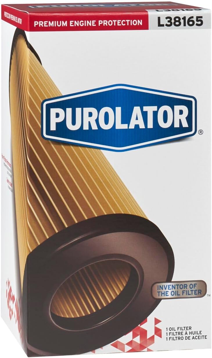 Purolator L38165 Premium Engine Protection Cartridge Oil Filter Compatible With Mercedes-Benz E350, GLE350, ML350, GLK350, S550, GLS450, C300, GL450, E400, CLS550, C43, E450 and GL550