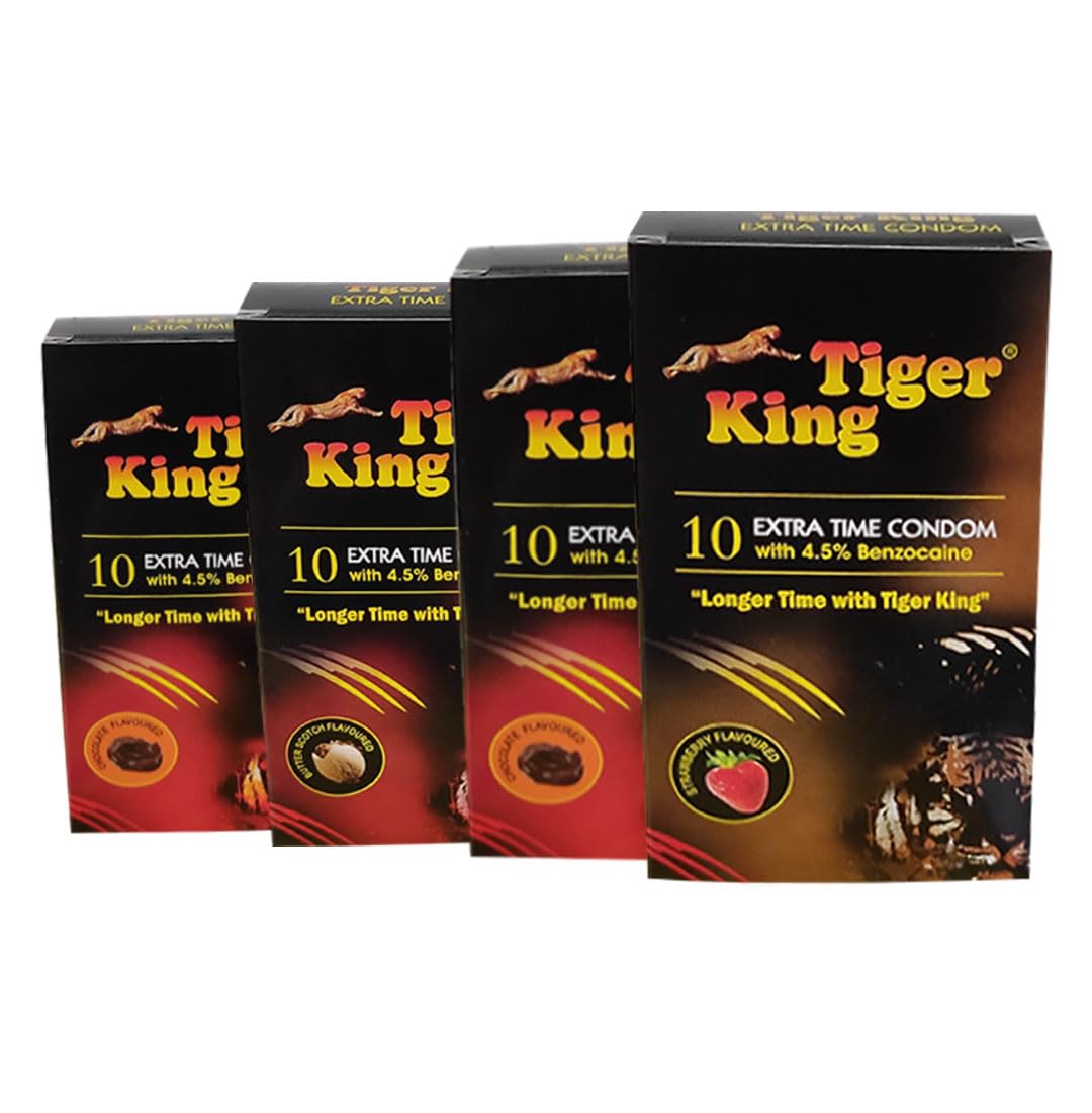 TIGER KING EXTRA TIME CONDOMS 10PC IN ONE PACKET AND 12 PACKETS IN ONE BOX | AMRITVEDA |