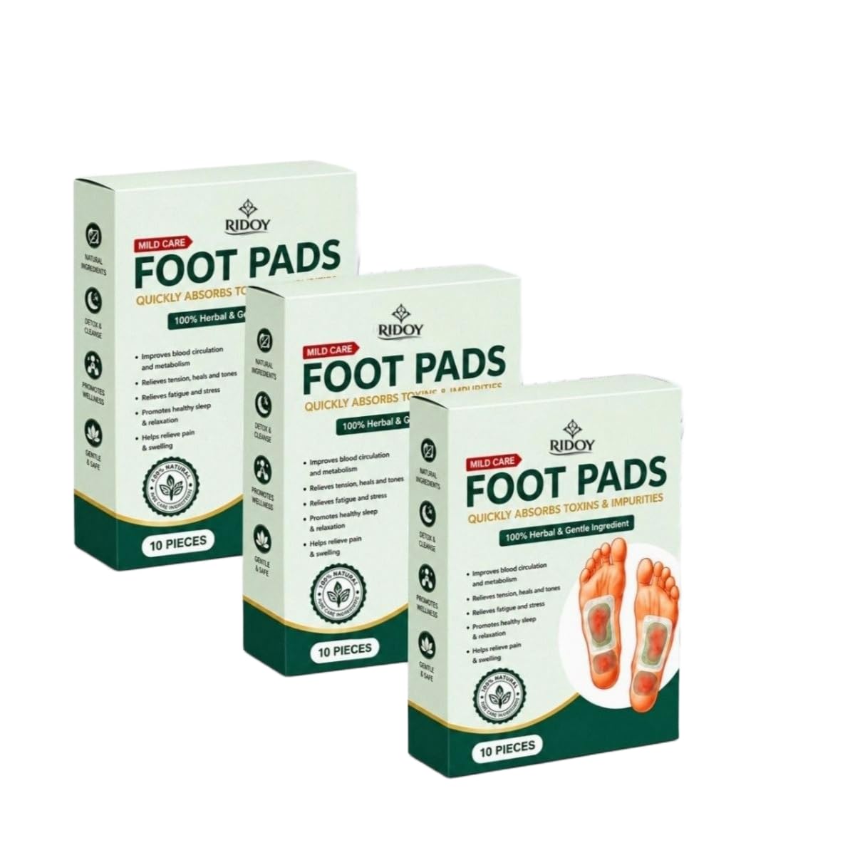 RIDOY Foot Detox Patch, Natural Herbal Ingredients, Overnight Wear, Removes Toxins |Supports Weight Loss, 30 Pads-picture-22
