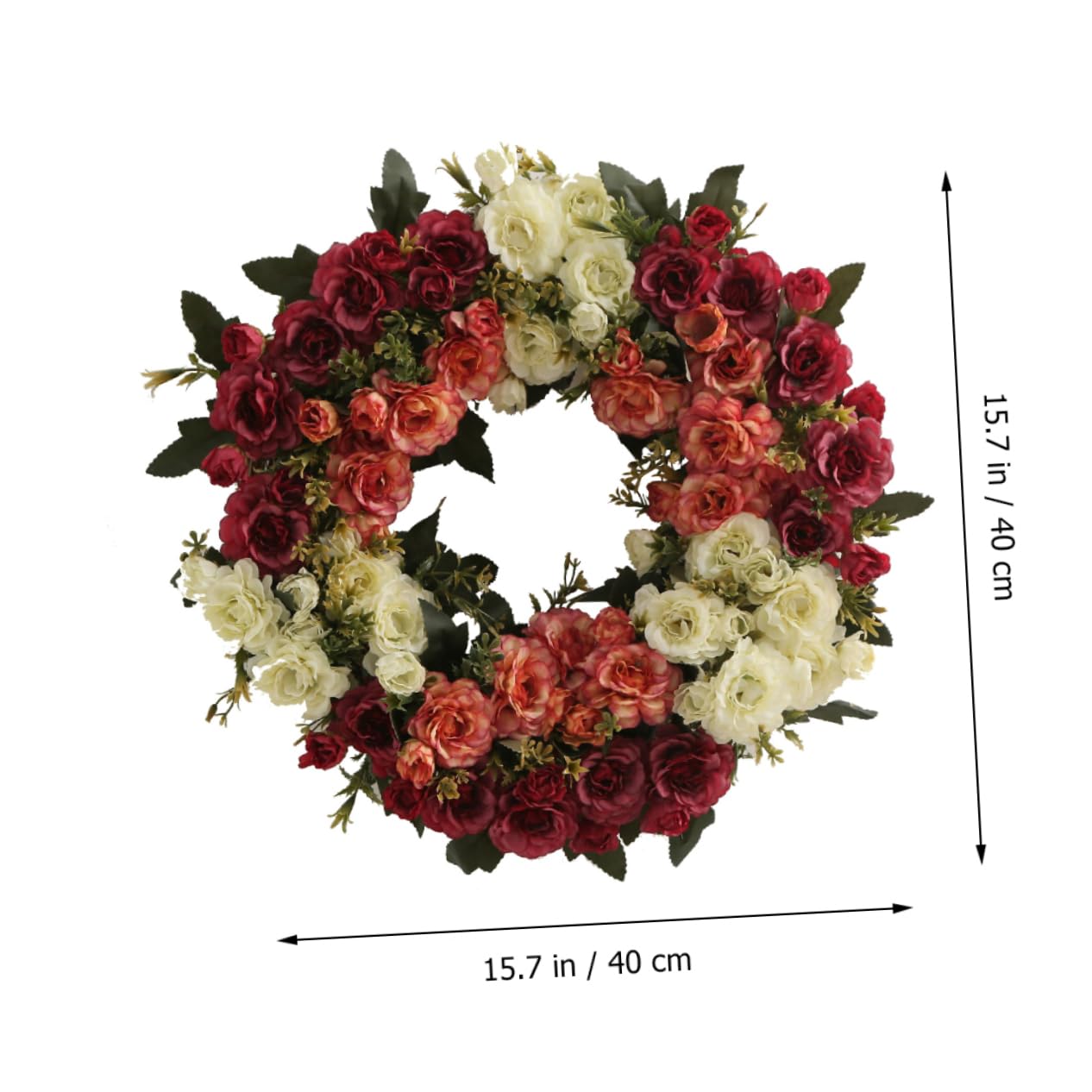 Künstlicher Rosenkranz aus Rattan und Seidengarn für Tür und Wand | Girlande für Hochzeit und Party, Rosen Deko für Weihnachten und Neujahr
