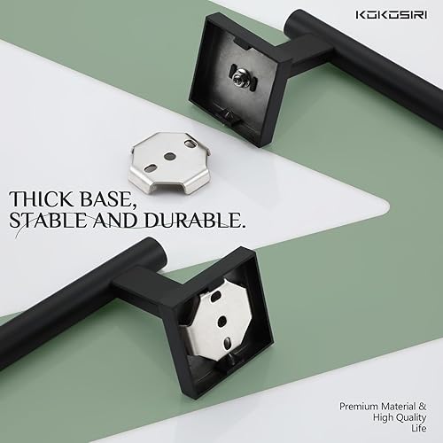 Miniatura 9 de KOKOSIRI Barra para Toallas de Mano en Negro Mate, Accesorios de Baño de Acero Inoxidable, Soporte de Toallas para Pared, para Gabinete de Cocina y