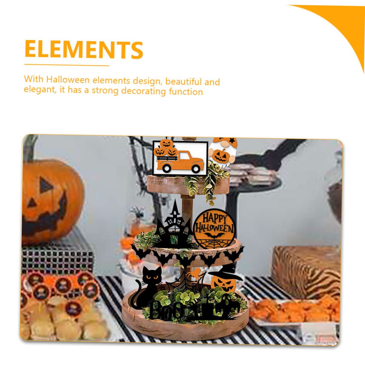 Cabilock 2 Set decorazione del vassoio di Halloween festival decorazioni adesivi addobbi halloween casa addobbi casa halloween vibe passamaneria decorativa forniture per feste di halloween
