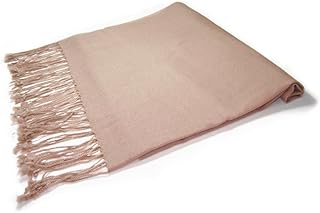Biagio 100% Wool Pashmina Solid Scarf LIGHT BROWN Color Womens Shawl Wrap