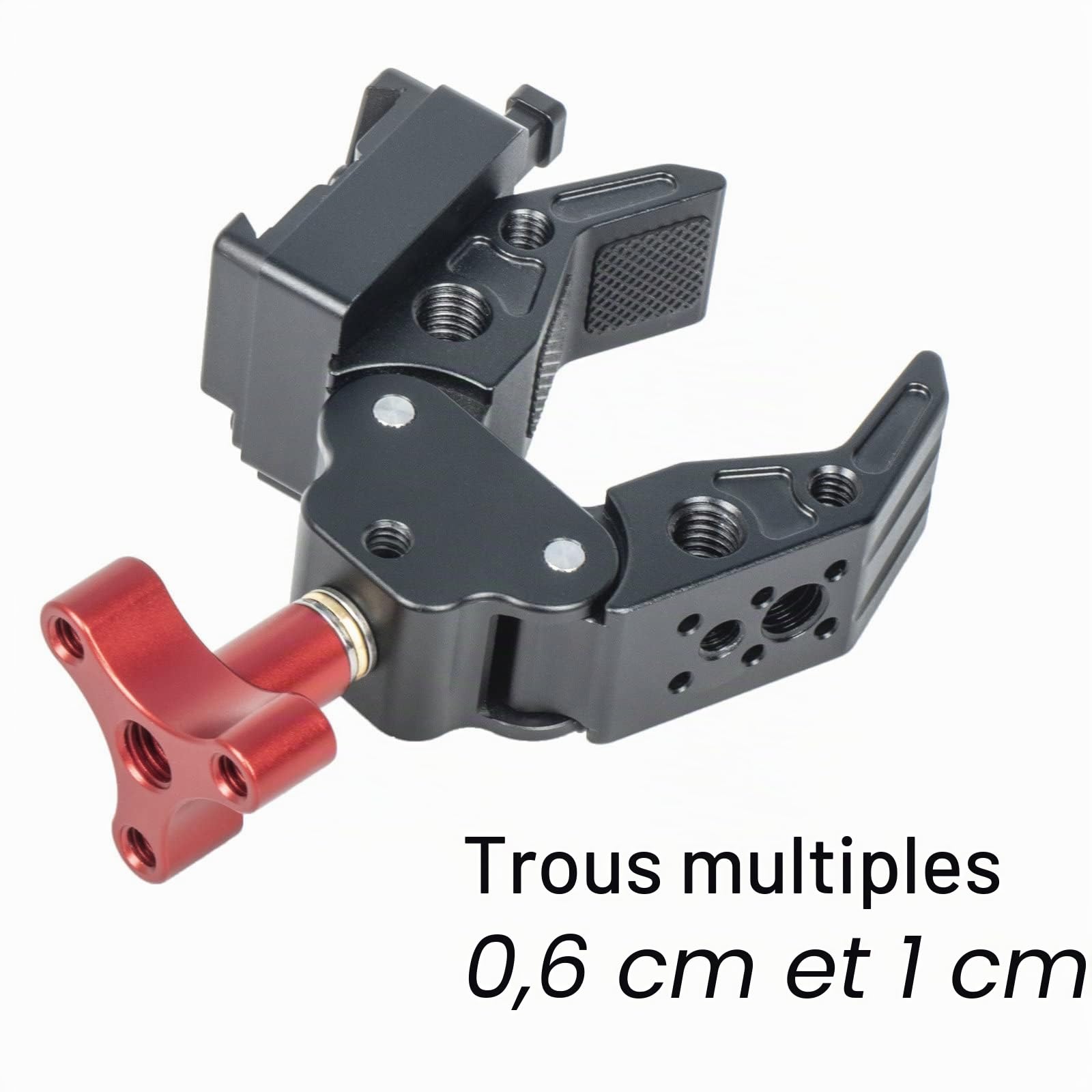 Came-TV V-Mount Pince de batterie grand angle ouvert et adaptateur de structure solide avec trous de vis 1/4" et 3/8" Montage sur pied d'éclairage ou trépied