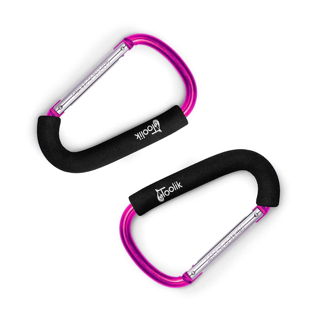 Toolik X-Large Baby Stroller Organizer Hook Clip for Hanging Diaper Bags (Pink)