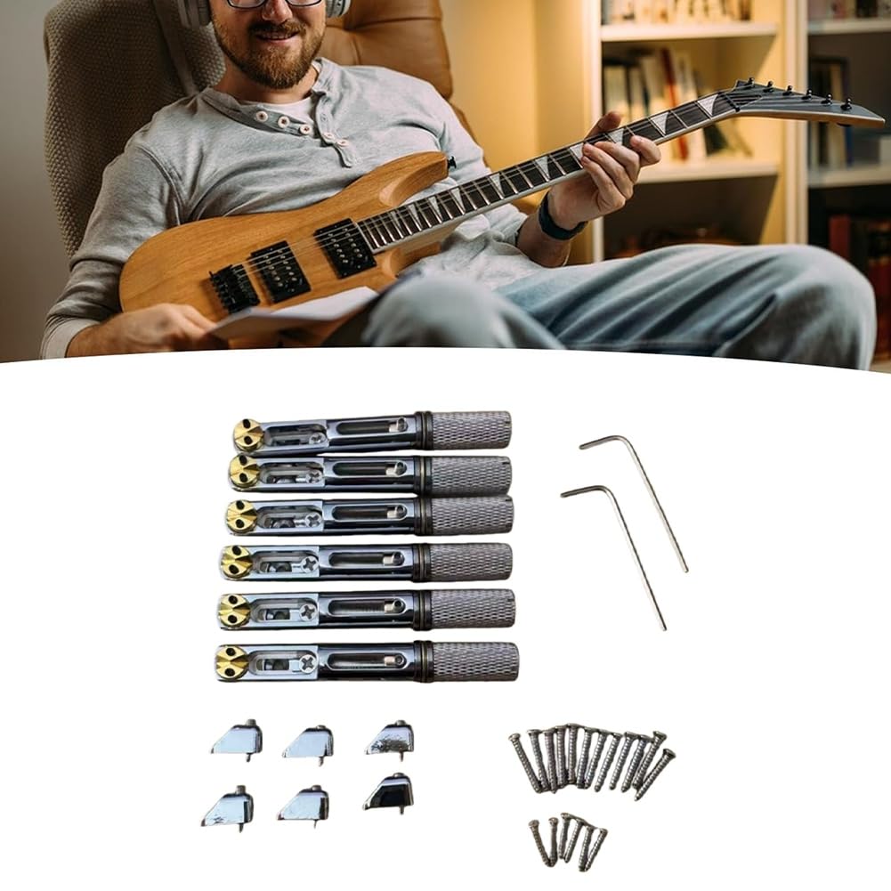 Kit di Ponte Testa A Ventola In Fisso per Chitarra Elettrica A 6 Corde