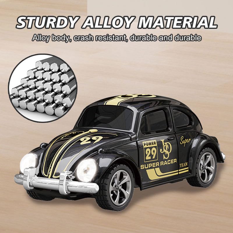 Image of Bestie toys Remote Control Small Car, 1:64 Scale Off-Road RC Car, USB Rechargeable 2.4GHZ Three Speed Indoor Alloy Vehicle for Kids (Bettle Car with App Control)