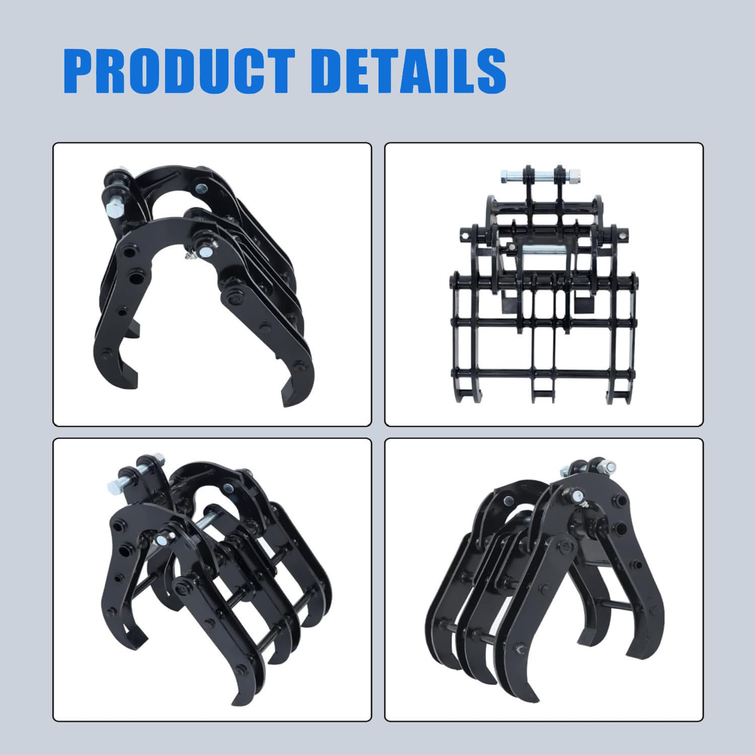 Pinza per legno per escavatore posteriore largo,pinza per miniescavatore,accessori per escavatori,per movimentazione rocce,presa tronchi,bonifica terreni,palificazione