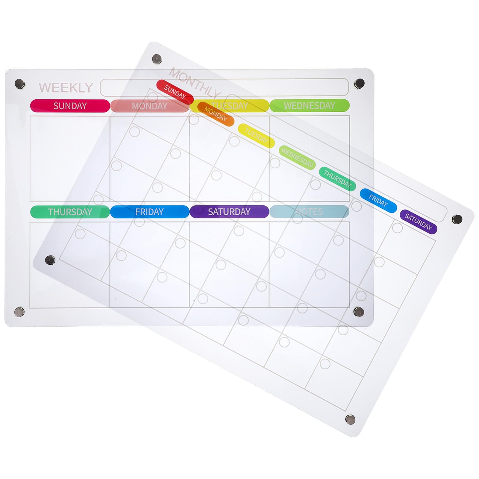 Magnetische Wochenplanertafel aus Acryl Silber mit Stift