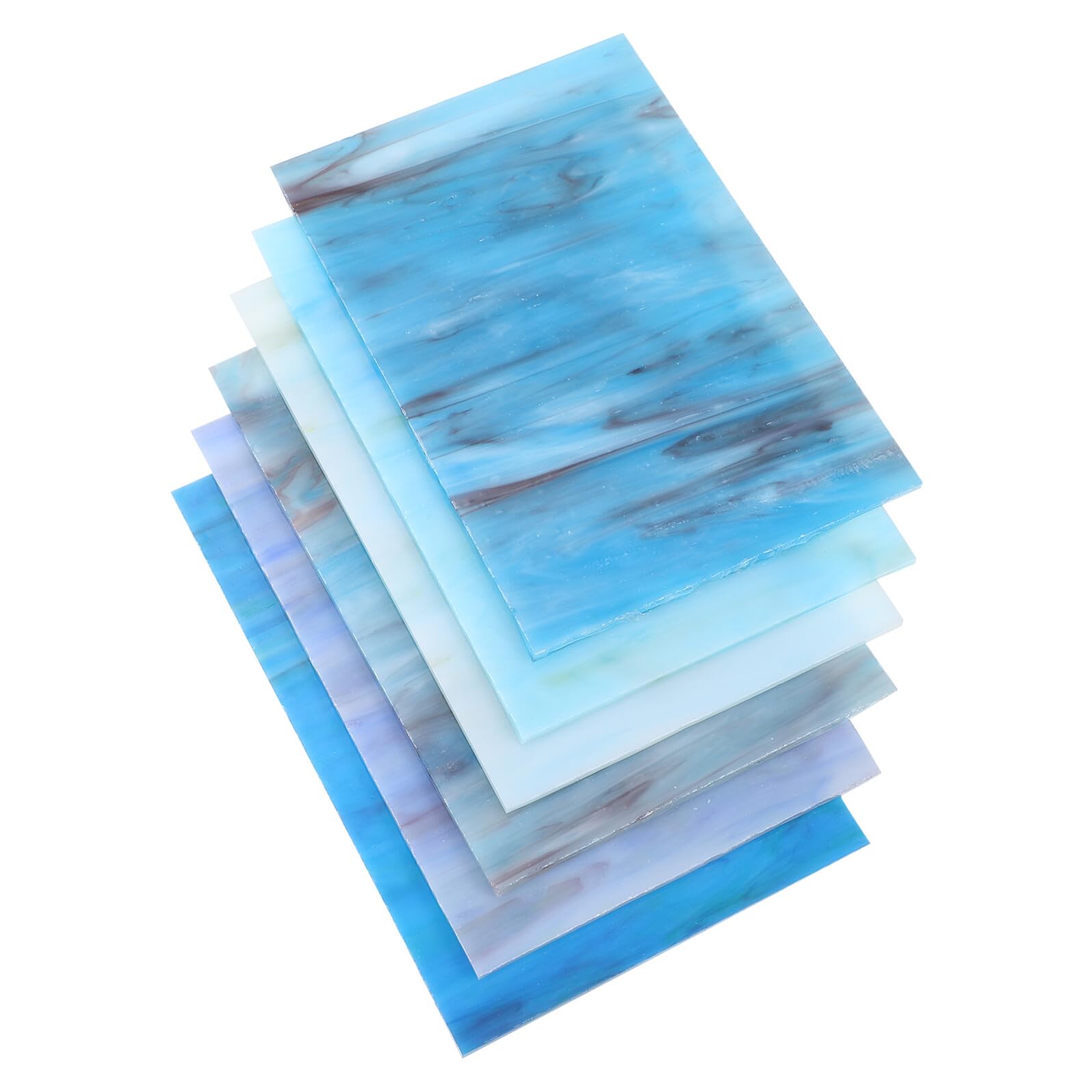 Verre coloré bleu pour vitrail haut de gamme Healvian, plaques de mica transparentes d'exception