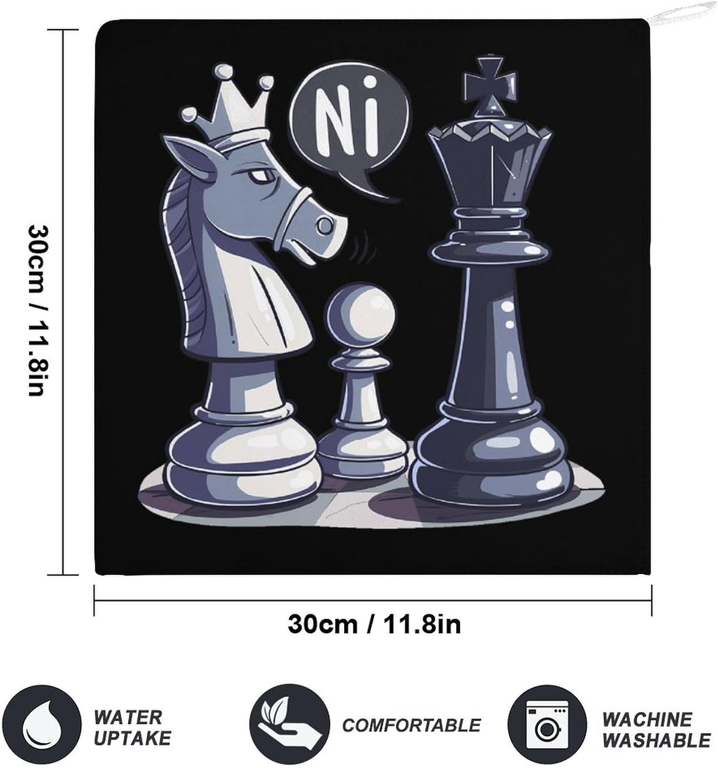 Checker Knightes Ni Hand Towels for Bathroom Kitchen Towels Small Towel Handkerchiefs with Hanging Loop 4PCS